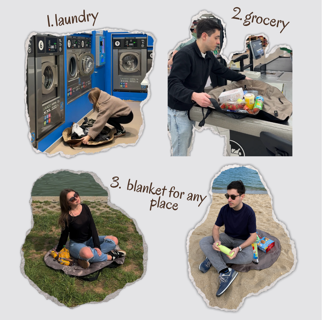 Laundry, grocery, blanket for any place