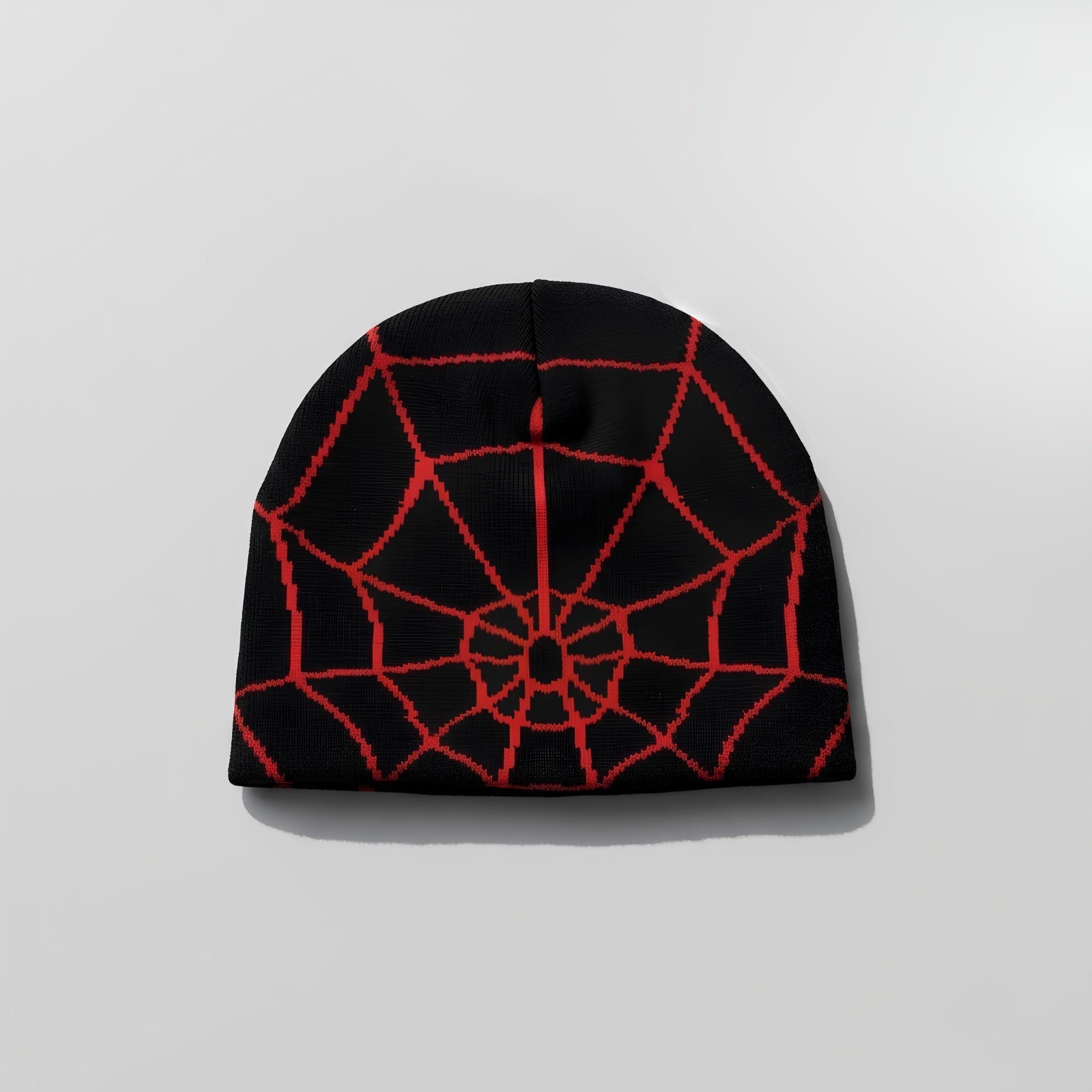 Spider Knit Beanie - Back View Black