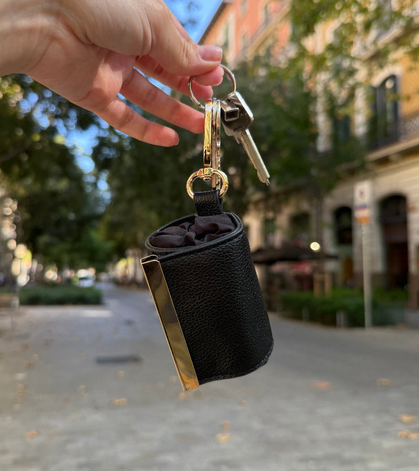 Pocket keychain bag in use