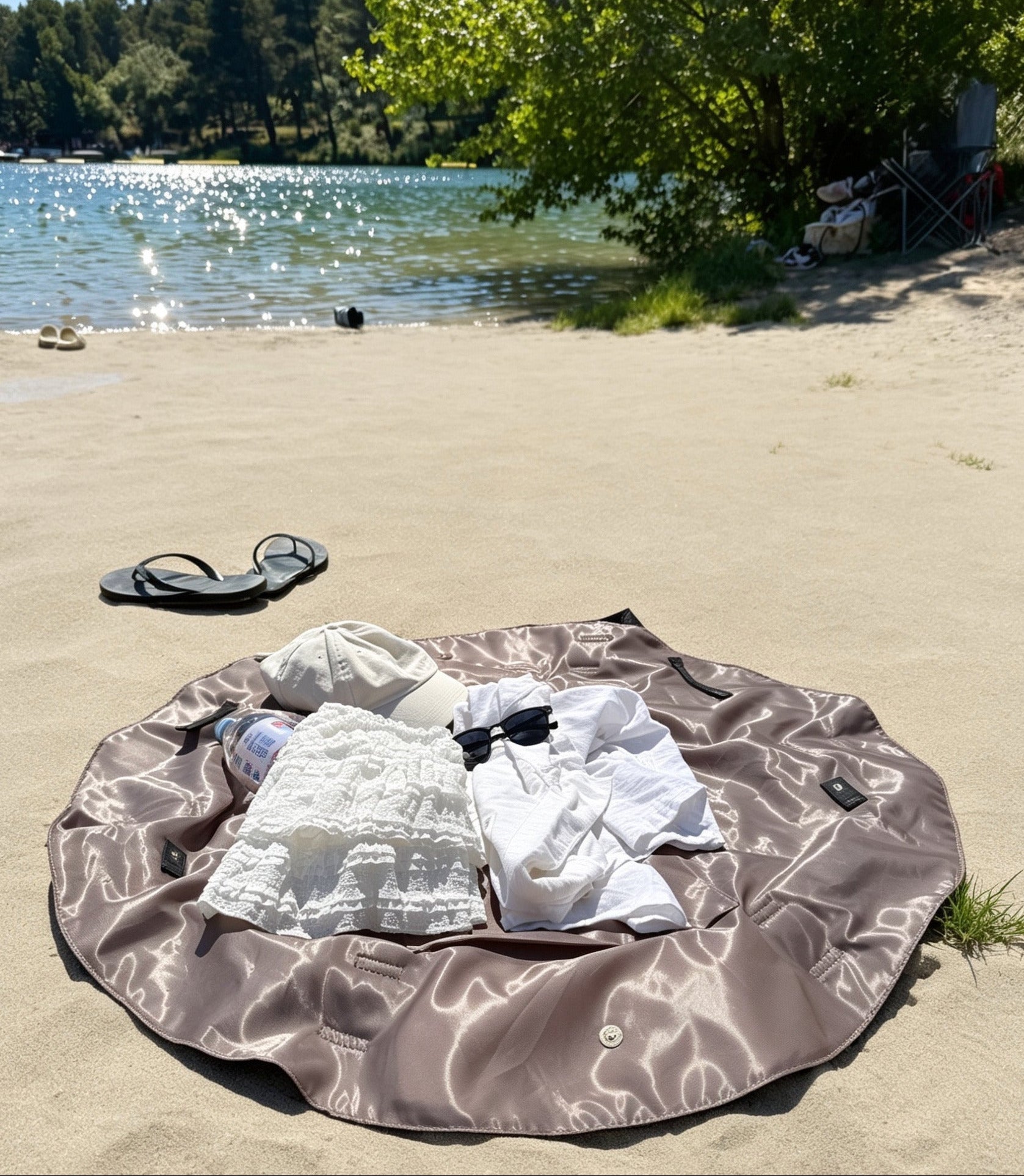 Laid flat on the beach