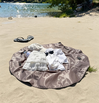 Brown blanket on the beach