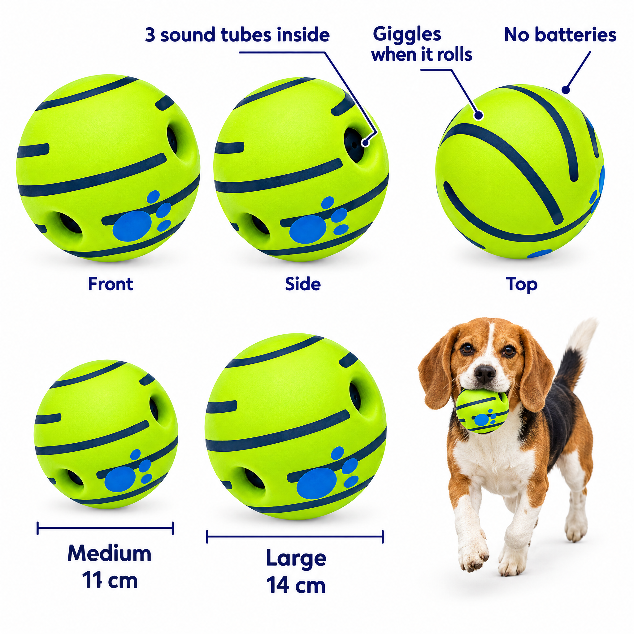 Giggle Ball sound holes and sizes